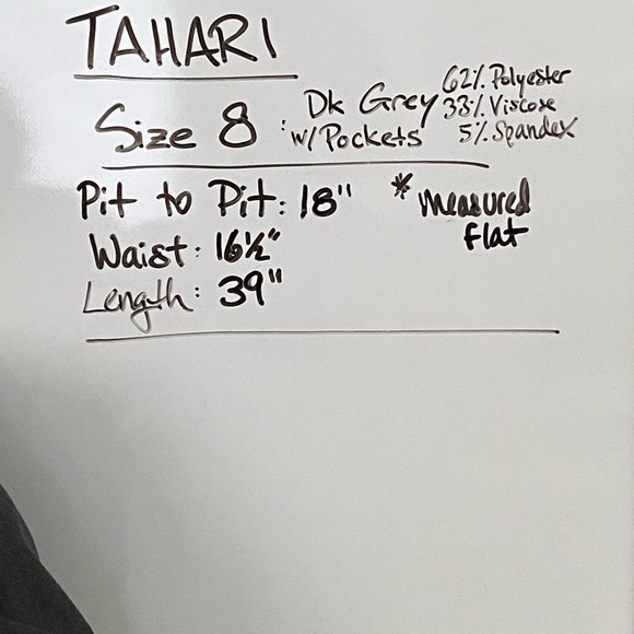 Tahari charcoal grey lined dress - Picture 3 of 7